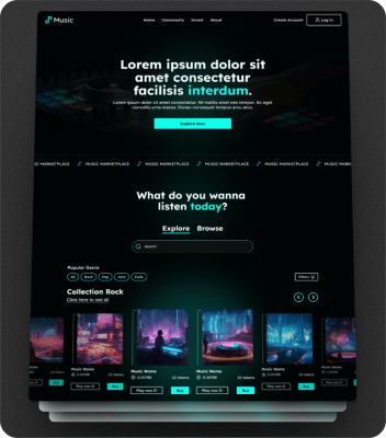 Projeto Web Design UI/UX Design de Musica